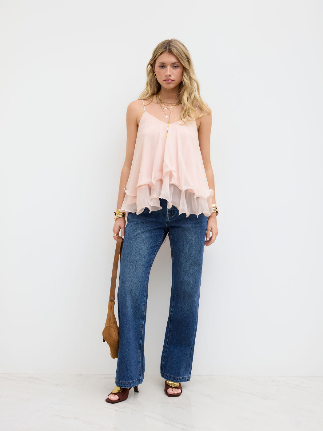 Arabella Ruffle mesh top
