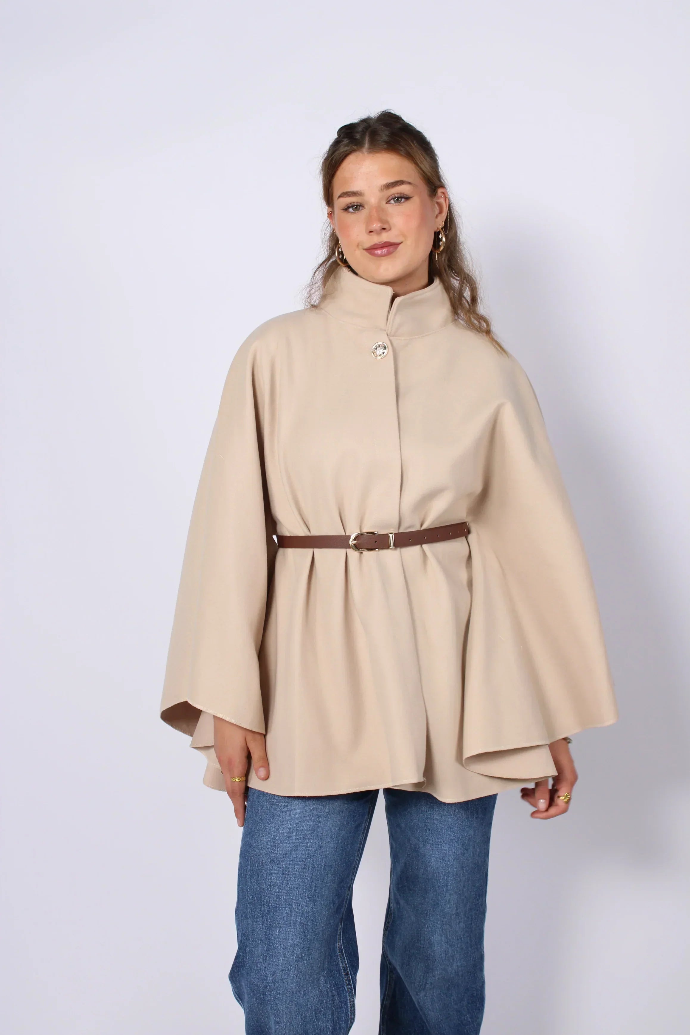 Freya Belted Cape Poncho