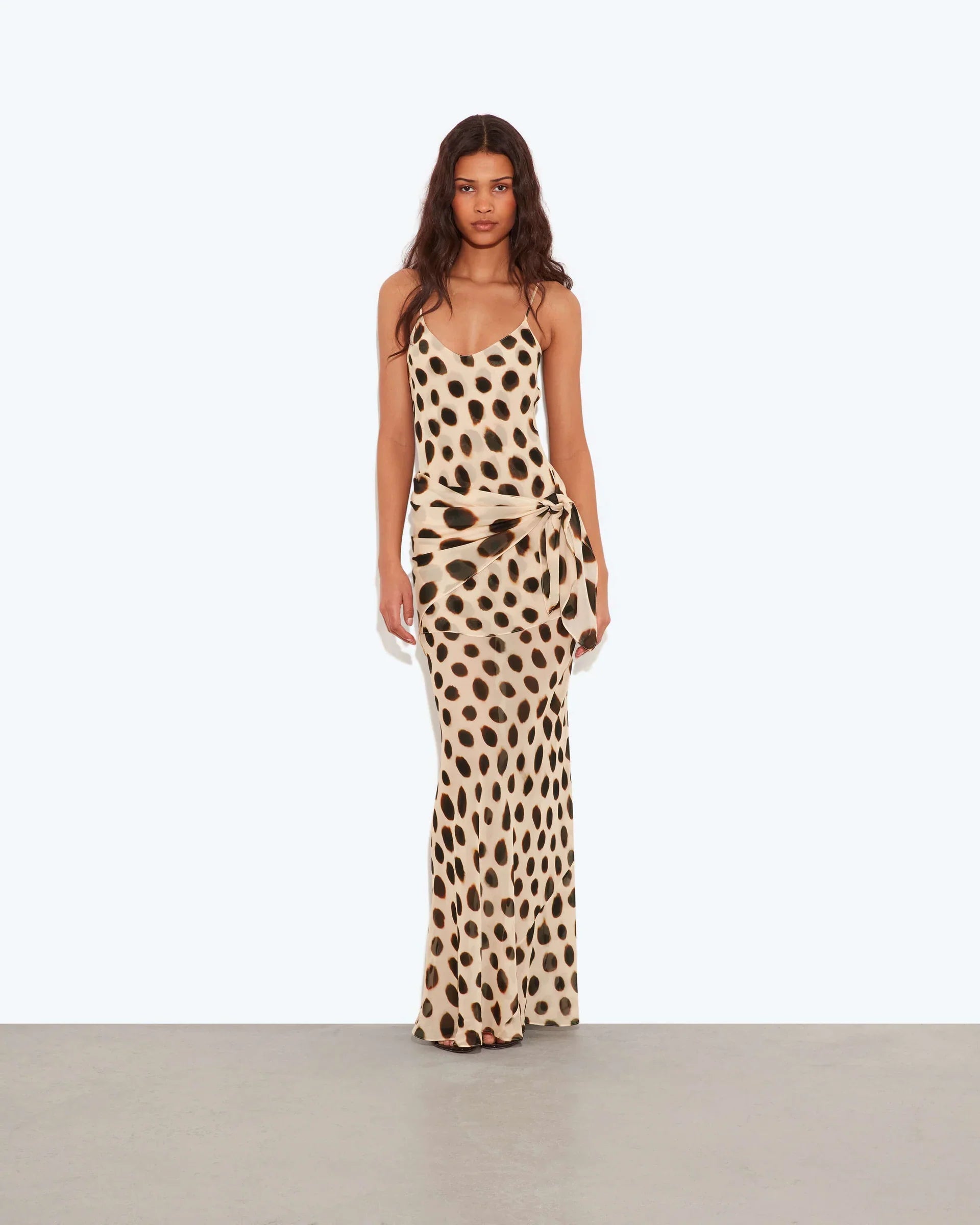 LEOPARD TIE MAXI DRESS