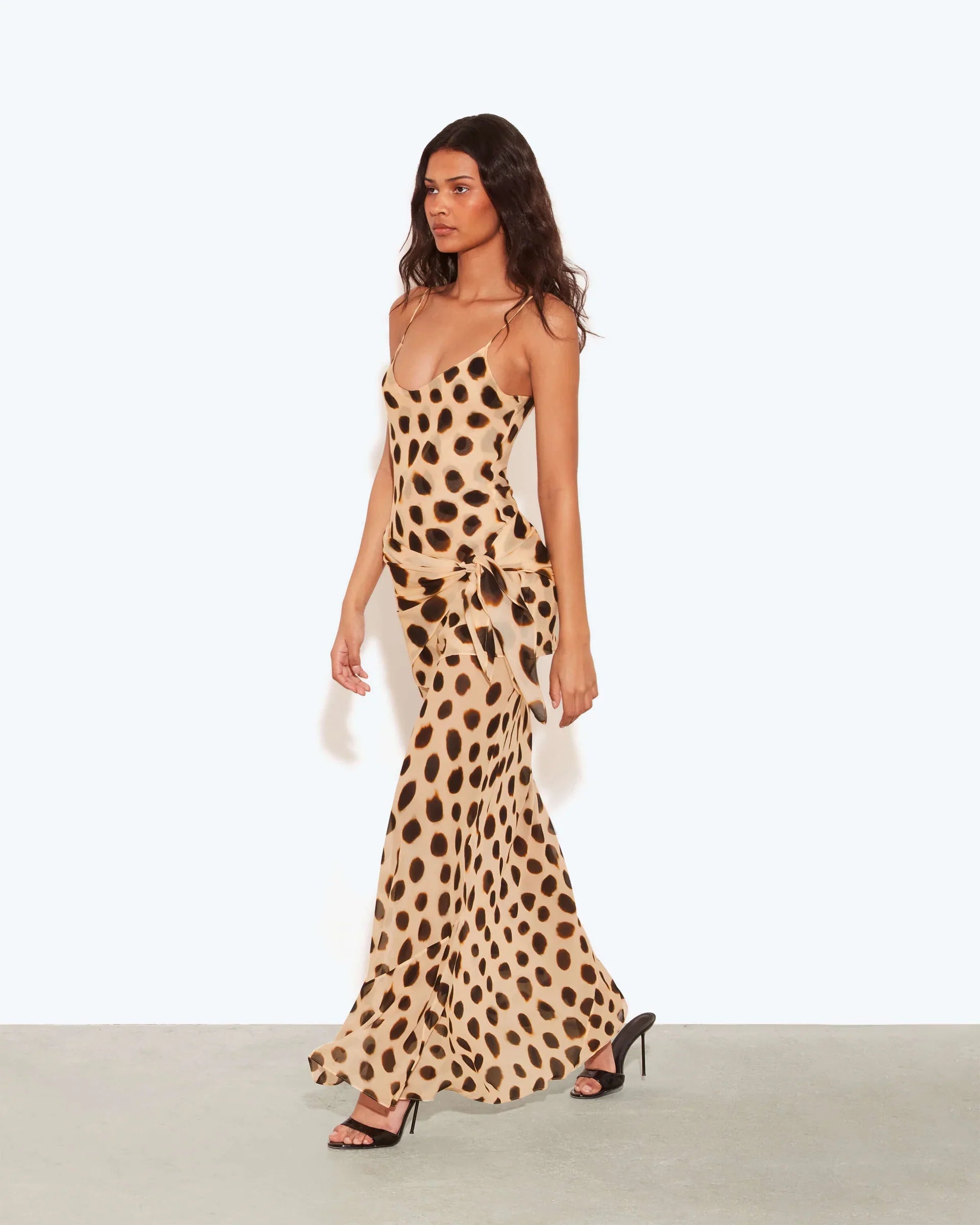 LEOPARD TIE MAXI DRESS