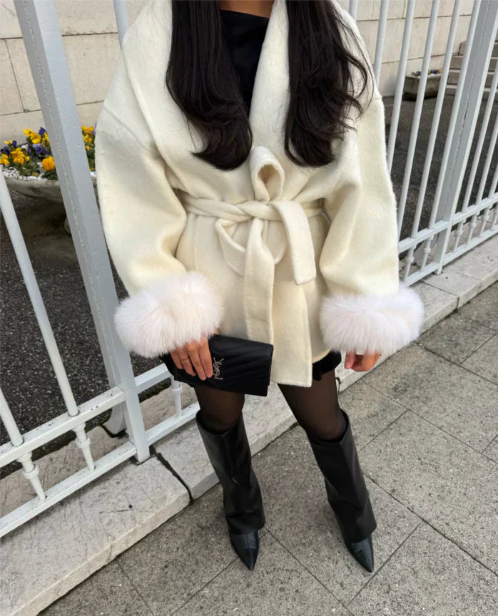 Luciana Belted Fur Coat