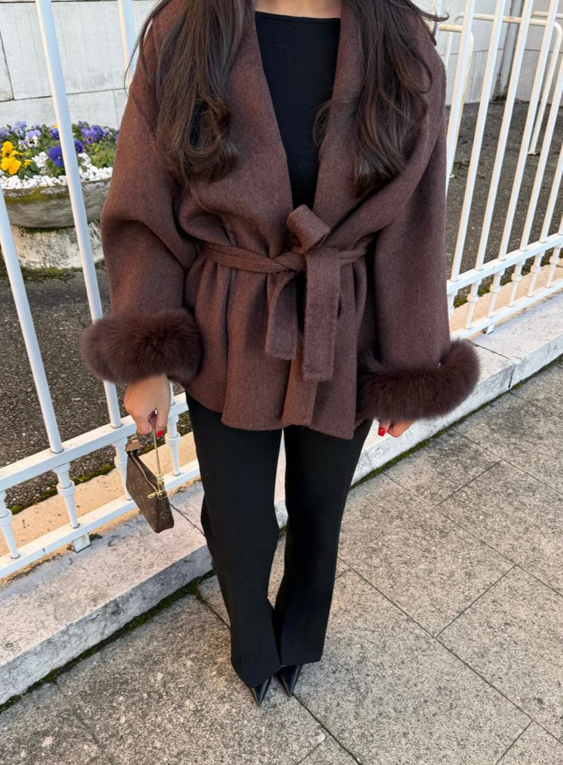 Luciana Belted Fur Coat
