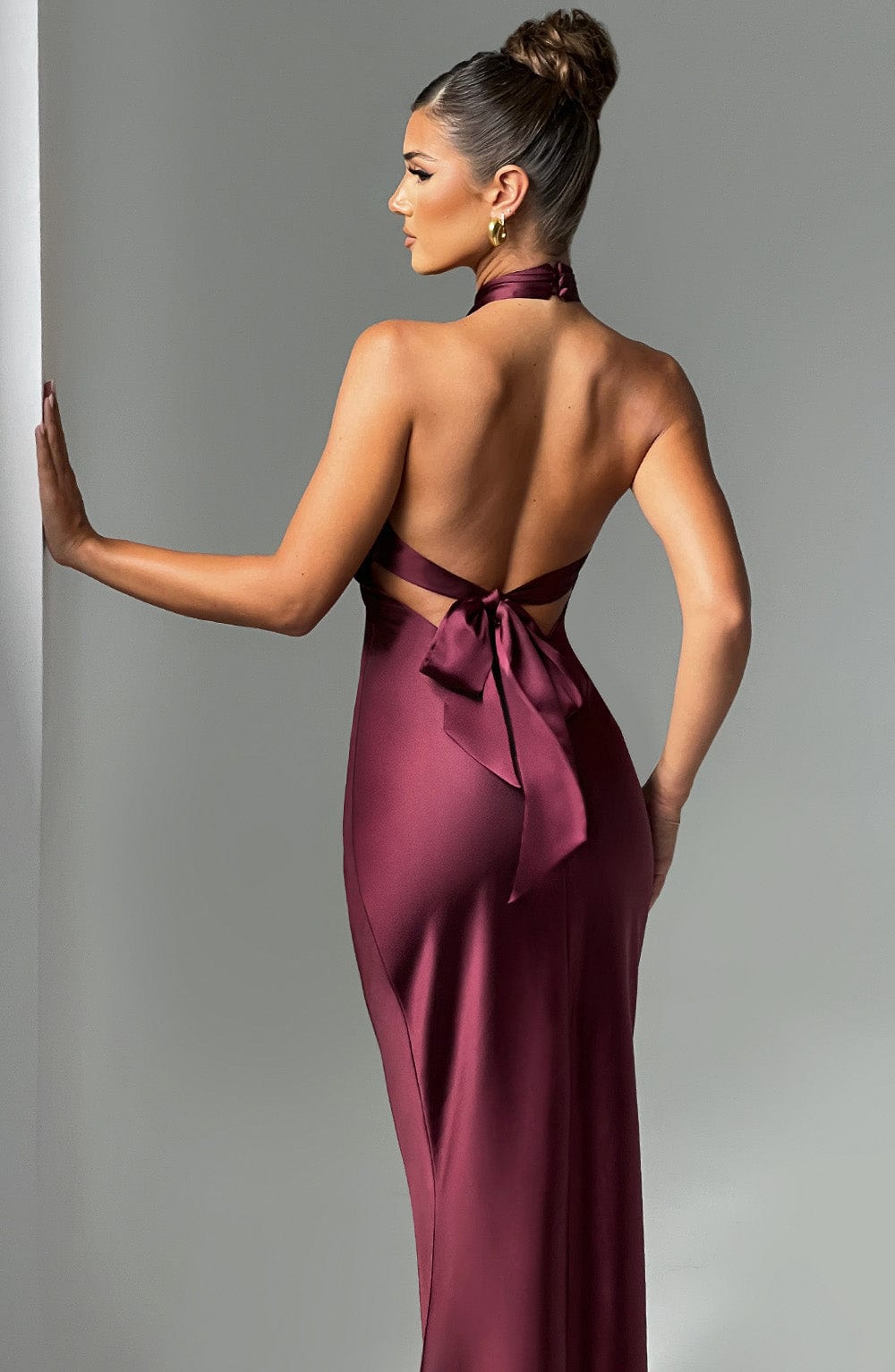 Rosaminta Halter Maxi Dress - Burgundy