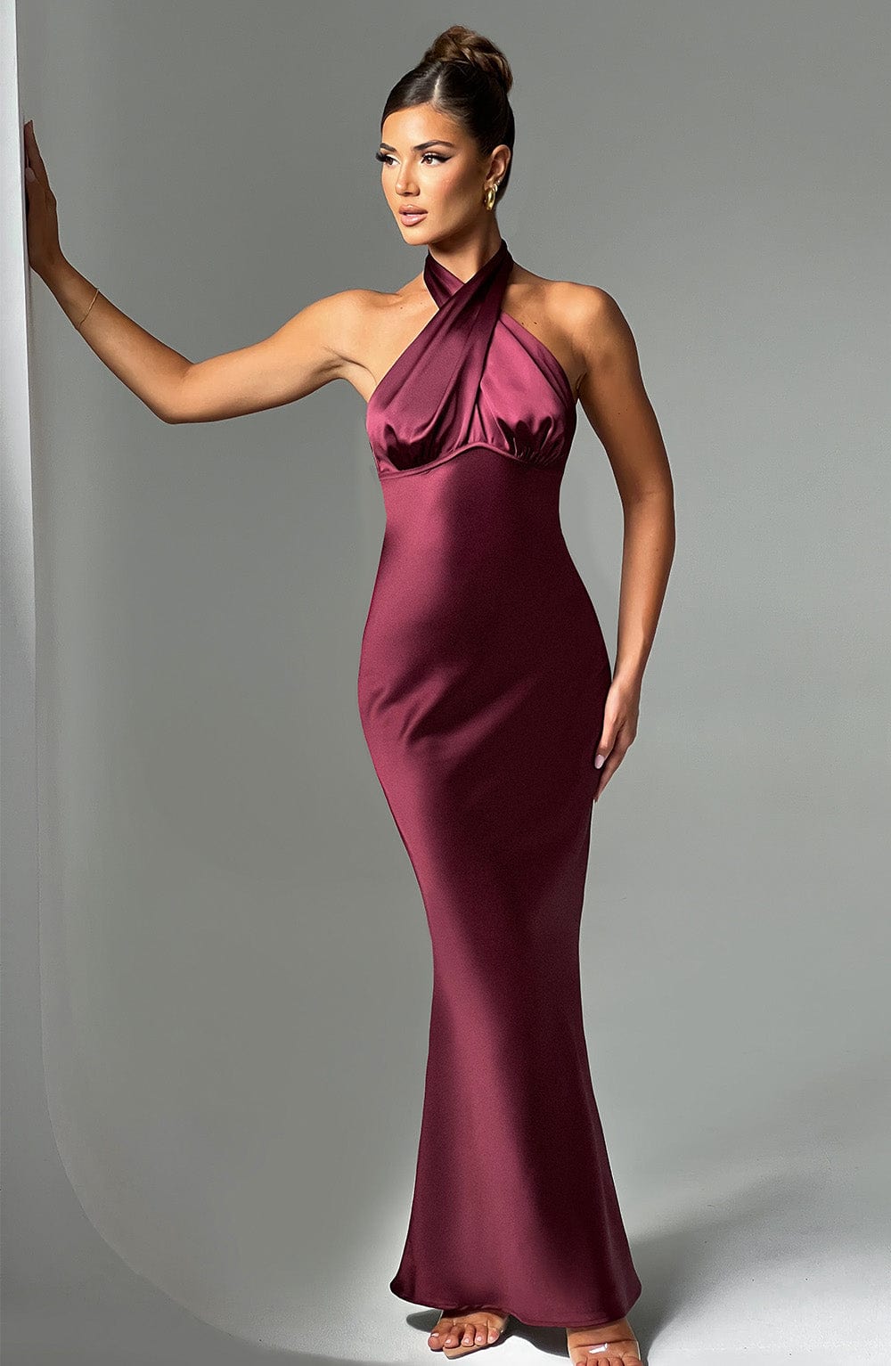 Rosaminta Halter Maxi Dress - Burgundy