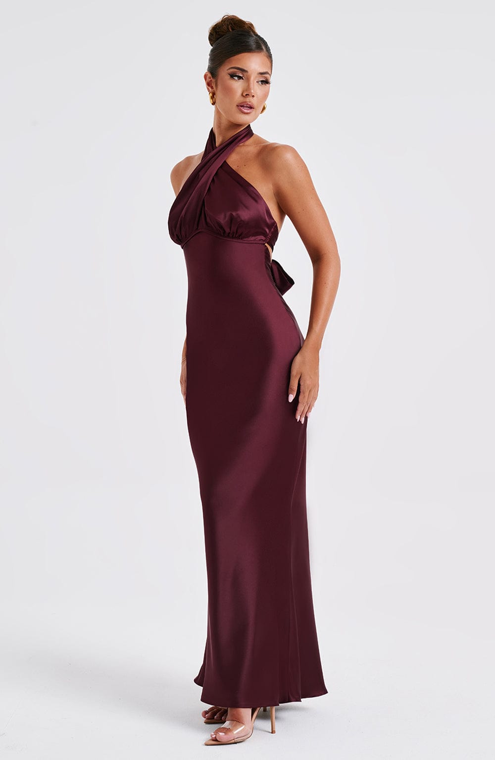 Rosaminta Halter Maxi Dress - Burgundy