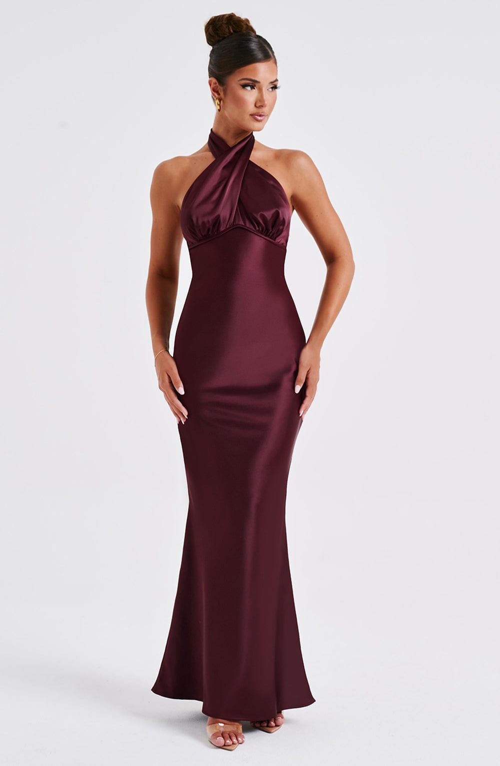 Rosaminta Halter Maxi Dress - Burgundy