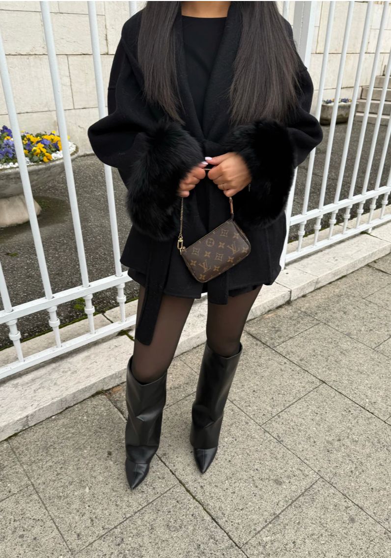 Luciana Belted Fur Coat