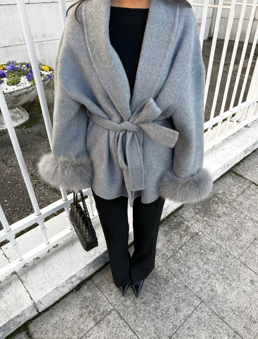 Luciana Belted Fur Coat