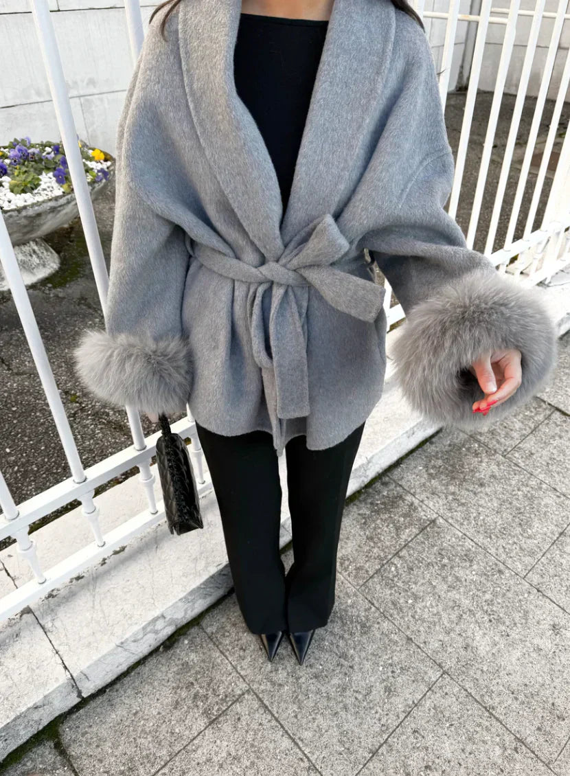 Luciana Belted Fur Coat