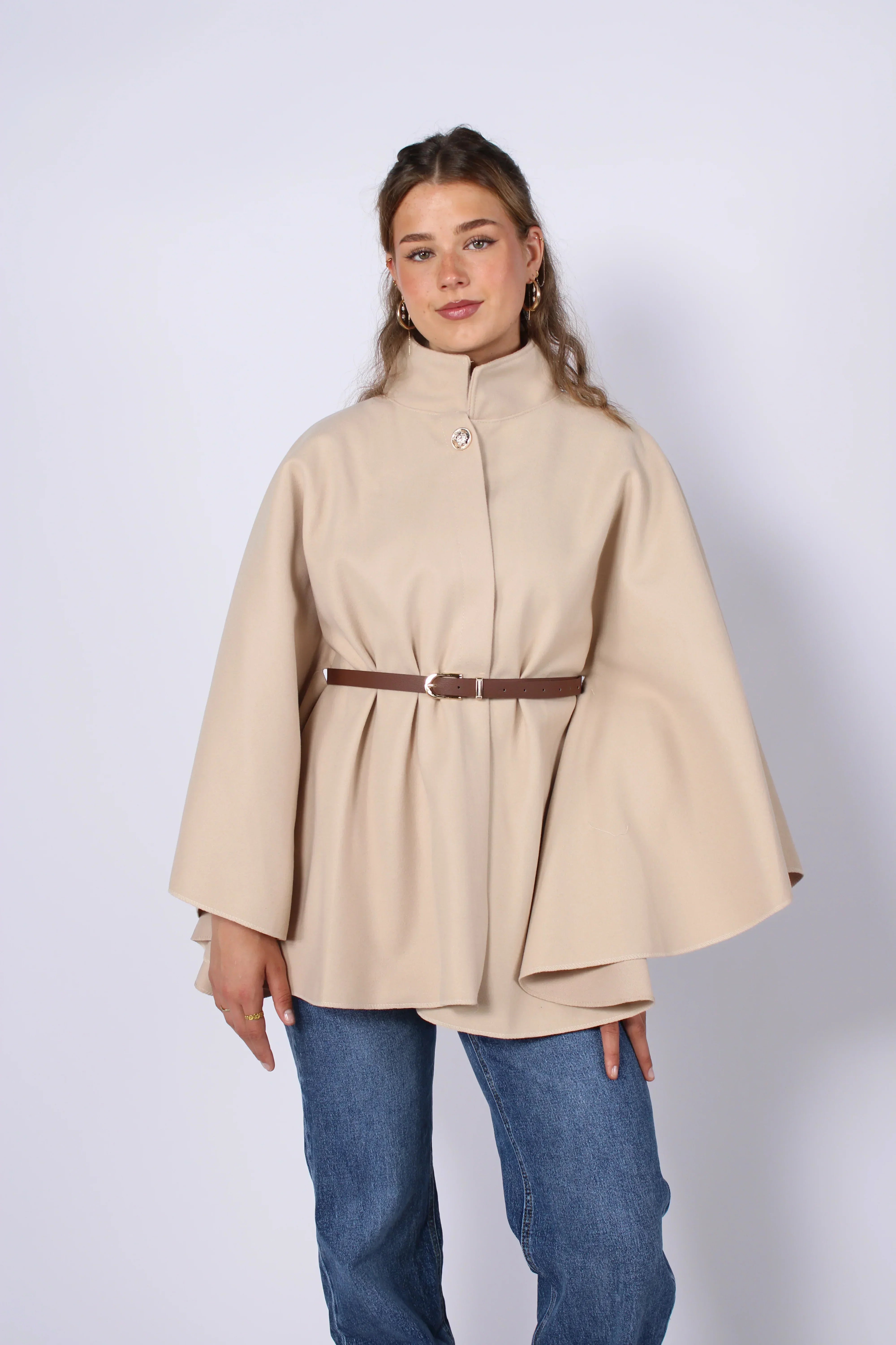 Freya Belted Cape Poncho