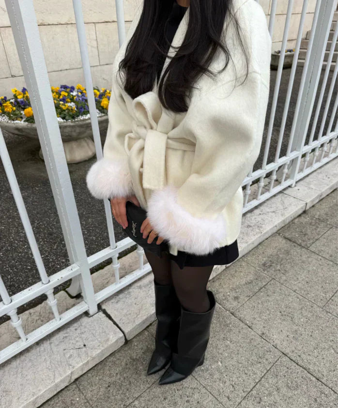 Luciana Belted Fur Coat