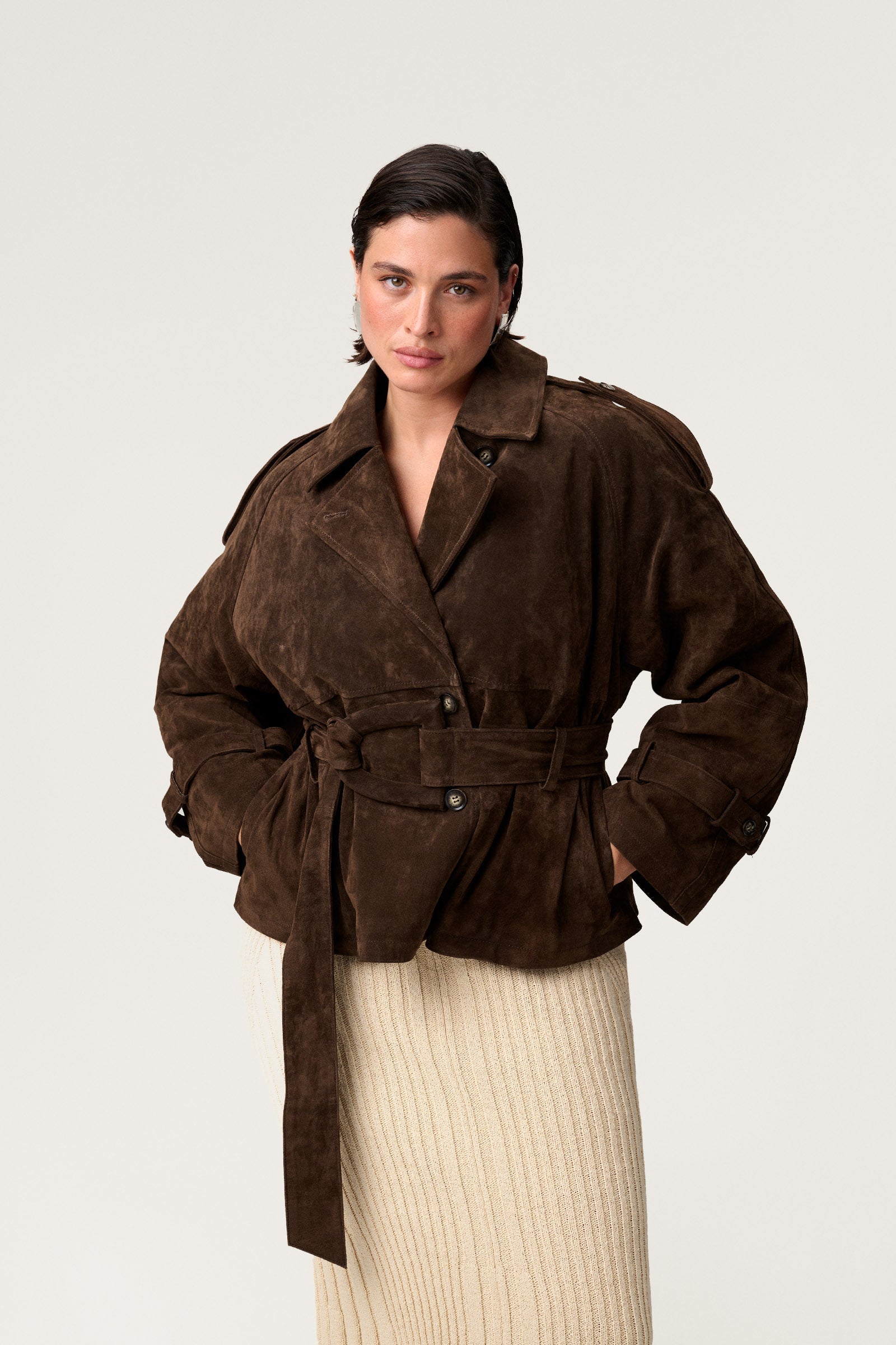 Esme Cropped Trench Coat