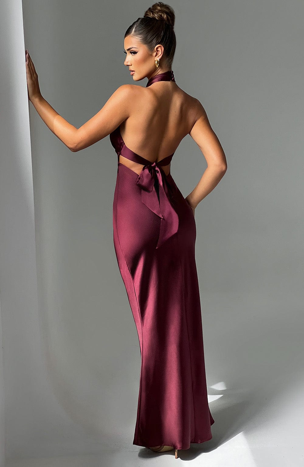 Rosaminta Halter Maxi Dress - Burgundy