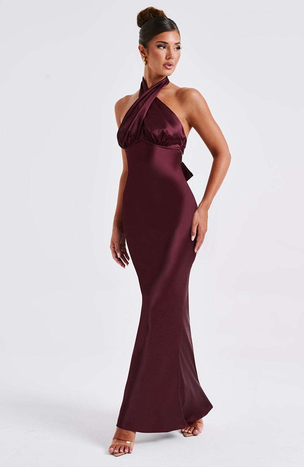 Rosaminta Halter Maxi Dress - Burgundy