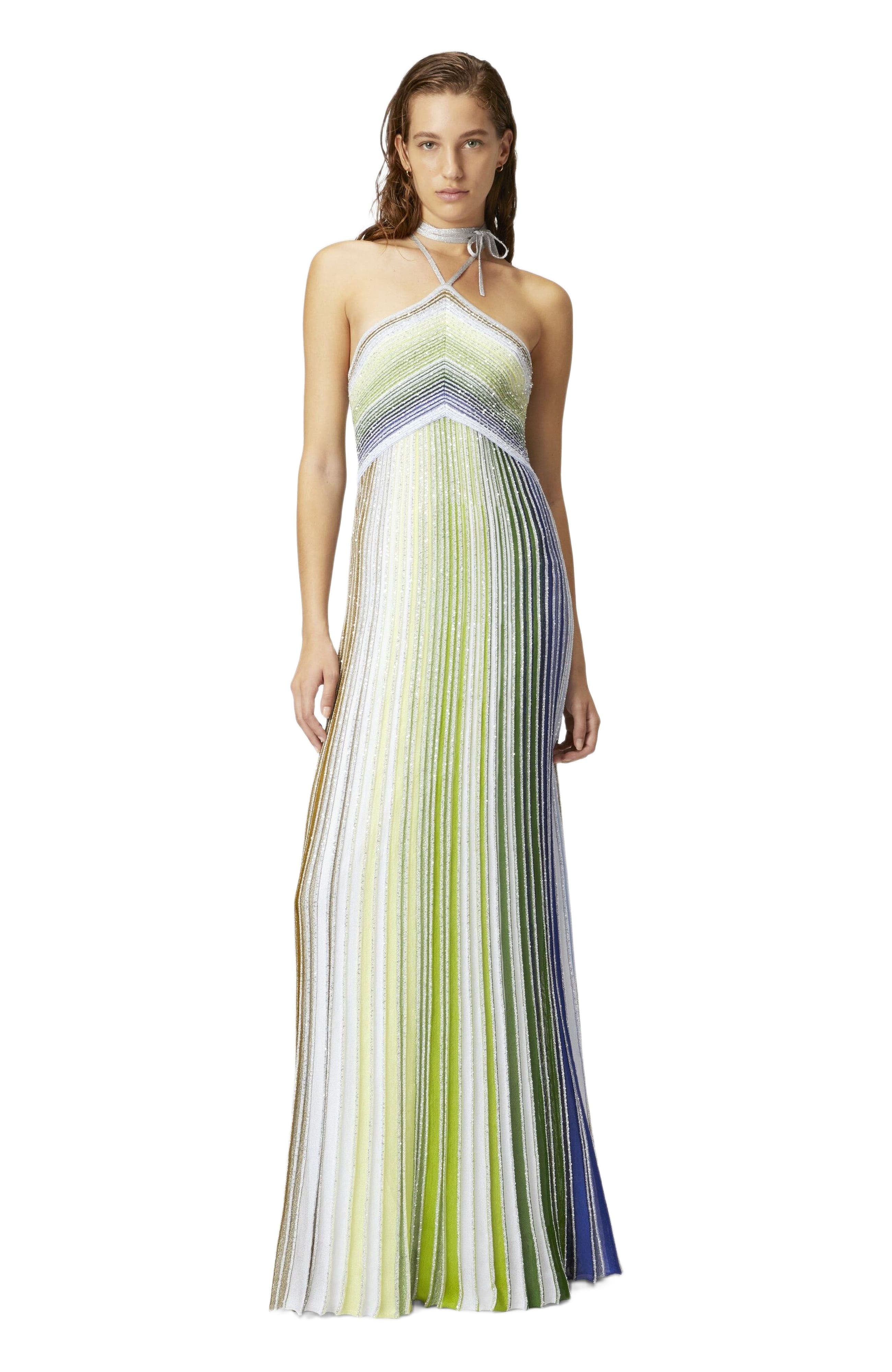 Seren | Striped Sequin Statement Dress